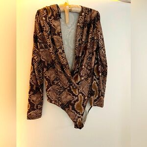 Zara bodysuit large snakeskin print